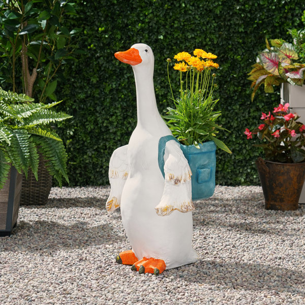 August Grove® Helmville Concrete Goose Statue Planter Wayfair